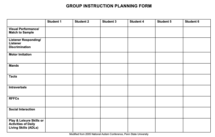 NET Planning Form