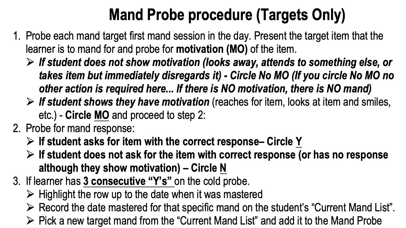 Mand Procedures