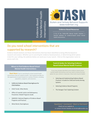 preview image of Evidence-Based_SMH_Interventions.pdf for Evidence-Based School Mental Health Interventions