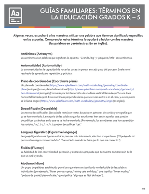 preview image of K-5_Glossary_SP_lp.pdf for GUÍAS FAMILIARES: TÉRMINOS EN LA EDUCACIÓN GRADOS K – 5