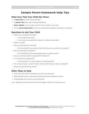 preview image of sampleparenthomeworkhelptips.pdf for Parent Homework Help Tips