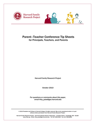 preview image of Harvard_Family_Parent-Teacher-ConferenceTipSheet.pdf for Parent-Teacher Conference Tips Sheet