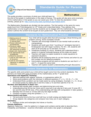 preview image of Math_1st_grade_Parent_Guide.pdf for Mathematics Standards Guide for Parents - 1st Grade