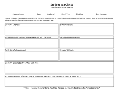 preview image of Student_at_a_Glance.pdf for Teacher Resources: Student At A Glance