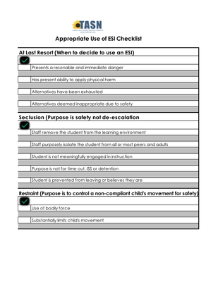 preview image of Appropriate Use of ESI Checklist.pdf for Appropriate Use of ESI Checklist