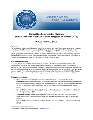 preview image of 2011.09_MTSS_Evaluation_Fact_Sheet_Aug2011.pdf for External Evaluation of the Kansas MTSS: Evaluation Fact Sheet