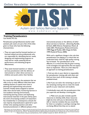 preview image of kisn-newsletter524FFC6AF4.pdf for TASN ATBS December 2014 Newsletter: Training Paraeducators