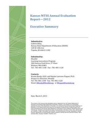 preview image of 2012.03_KS_MTSS_Eval_Executive_Summary_2012.pdf for Kansas MTSS Annual Evaluation Reports Executive Summary - 2012