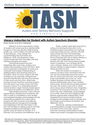 preview image of kisn-newsletterB837FFCFCE.pdf for TASN ATBS Austism Specialist November 2014 Newsletter: November Newsletter