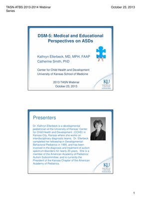preview image of DSM-5_Handouts.pdf for DSM-5: Medical & Educational Perspectives on ASD- PPT Handout
