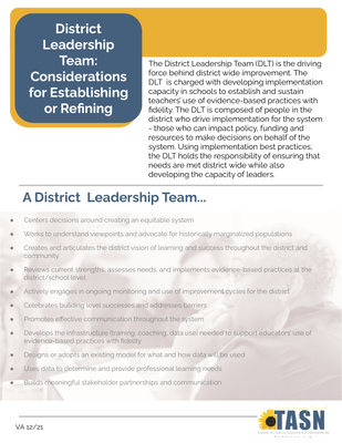 preview image of DLT_Defining_and_Refining.pdf for District Leadership Team: Considerations for Establishing or Refining