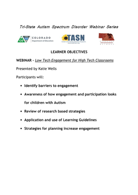 preview image of 1432665024_LearnerObjectivesLowTechEngagement.pdf for Learner Objectives - Low Tech Engagement for High Tech Classrooms