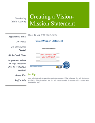 preview image of mission-vision_activity.pdf for Creating a Vision - Mission Statement