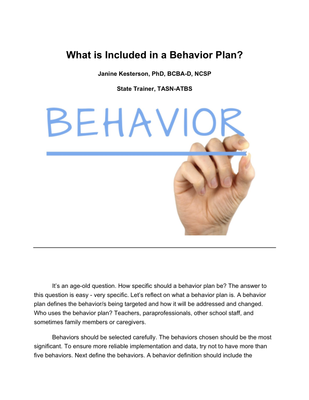 preview image of Behavior_Plan.pdf for What is Included in a Behavior Plan?