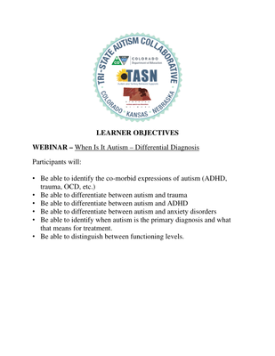 preview image of Handout___Learner_Objectives_ASD___Mental_Health_Part_1_Differential_Diagnosis.pdf for Handout & Learner Objectives