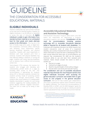 preview image of Consideration for Accessible Educational Materials.pdf for The CONSIDERATION FOR ACCESSIBLE EDUCATIONAL MATERIALS