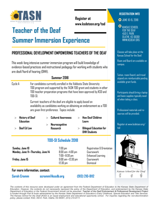 preview image of TOD-Summer_Immersion_2018.pdf for Teacher of the Deaf Summer Immersion (TOD-SI) 2018