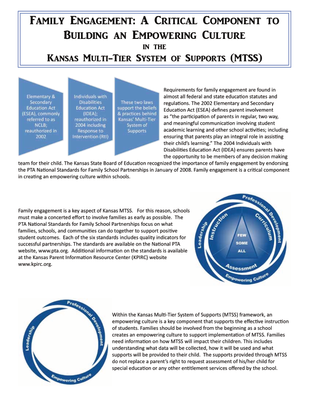 preview image of mtss_ec.pdf for Family Engagement:  A Critical Component to Building an Empowering Culture in the Kansas Multi-Tier System of Supports (MTSS)