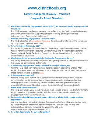 preview image of FES-2 FAQs.pdf for Family Engagement Survey FAQs