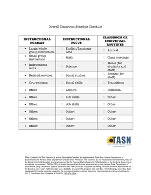 preview image of Checklist_for_Overall_Classroom_Schedule.pdf for Overall Classroom Schedule Checklist
