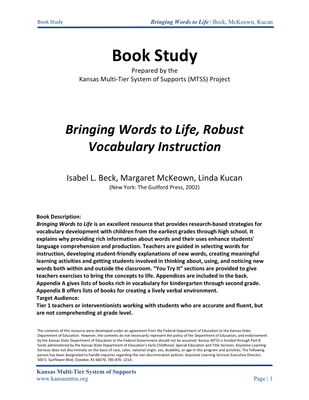 preview image of bringing_words_to_life_revised.pdf for Bringing Words to Life, Robust Vocabulary Instruction Book Study